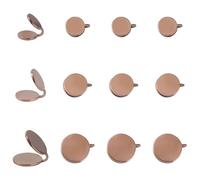 Hobbspring 12Pcs Pressure Earrings for Keloids 10/12/15mm Stainless Steel Non-pierced Earrings Rose Gold Round Compression Earring Adjustable Clip Earring for Women Men
