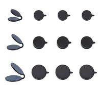Hobbspring 12Pcs Pressure Earrings for Keloids 3 Sizes 10/12/15mm Stainless Steel Non-pierced Earrings Black Round Compression Earring Adjustable Clip Earring for Women Men