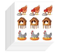 Hobbspring 180Pcs Chicken Stickers Self-Adhesive Paper Decorative Stickers Waterproof Poultry Planner Decals for Scrapbook Calendar Journals Crafting Party Gift Bag Decor