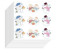 Hobbspring 180Pcs Cute Snowman Self-Adhesive Stickers Funny Water Bottle Stickers Decal Waterproof Cartoon Decals Accesory for Skateboard Paper Book Decor Stocking Stuffers