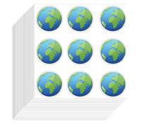 Hobbspring 180pcs Earth Stickers 9x9cm Self-Adhesive Paper Decorative Stickers Waterproof Planet Earth Sticker for Scrapbook Calendar Journals Crafting Party Gift Bag Decor
