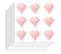 Hobbspring 180pcs Pink Diamond Stickers 9x9cm Self-Adhesive Paper Decorative Stickers Waterproof Decorative Decals for Scrapbook Calendar Journals Crafting Party Gift Bag Decor