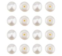 Hobbspring 18Pcs Natural Freshwater Pearls Beads Round Cultured Pearl Loose Bead AAA Natural Half Drilled Pearl Beads for Jewelry Necklace Bracelets Earrings Making DIY Crafts