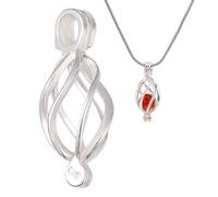 Hobbspring 1pc 925 Sterling Silver Cage Charm Silver Water Drop Bead Cage Pendants Oval Hollow Big Cages Charms Bead Locket Pendants for Women Pearl Necklace Jewelry Making