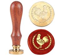 Hobbspring 1pc Animal Wax Seal Stamp Rooster Sealing Wax Stamp Gift for Christmas 25mm Farm Chicken Stamps for Envelopes Invitations Wedding Embellishment Bottle Decoration Back to School