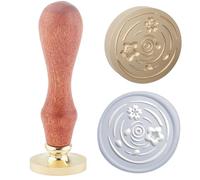Hobbspring 1pc Cherry Blossom Wax Seal Stamp 3D Flower Floating on Water Sealing Wax Stamp Gift for Christmas 25mm Removable Brass Stamp Head with Wooden Handle for Envelopes Invitations Decoration