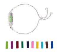 Hobbspring 1Pc Essential Oil Diffuser Bracelets Four Leaf Clover Stainless Steel Aromatherapy Bracelets 23cm Adjustable Slider Diffuser Bracelet with 10pcs Refill Pads for Women