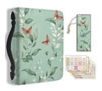 Hobbspring 1pc Large Bible Cover 20.3x28.5x5.9cm PU Leather Bible Case with Bookmark Green Leaves Print Bible Carrying Case for Women Men Christian Bible Note Books Carrying