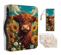 Hobbspring 1pc Large Bible Cover 20.3x28.5x5.9cm PU Leather Bible Case with Bookmark Highland Cattle Bible Carrying Case for Women Men Christian Bible Note Books Carrying