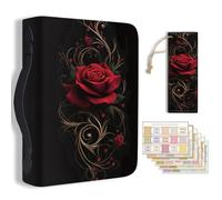 Hobbspring 1pc Large Bible Cover 20.3x28.5x5.9cm PU Leather Bible Case with Bookmark Red Rose Bible Carrying Case for Women Men Christian Bible Note Books Carrying Accessories