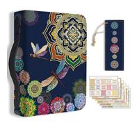 Hobbspring 1pc Mandala Large Bible Cover PU Leather Bible Case with Bookmark Dragonfly Bible Carrying Case for Women Men Christian Bible Note Books Carrying Accessories 20.3x28.5x5.9cm