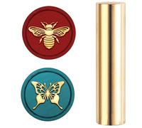 Hobbspring 1pc Mini Wax Seal Stamp 15mm 2 Sides Pattern Sealing Wax Stamp Bee and Butterfly Soild Brass Vintage Sealing Stamp for Envelopes Invitations Wedding Embellishment Decor Back to School