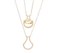 Hobbspring 1Pc Ring Holder Necklaces 40.2cm Stainless Steel Ring Keeper Necklaces with Gift Box Wedding Engagement Saver Storage Necklace Rose Gold Cute Necklace for Women Ladies Wife
