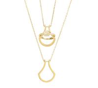 Hobbspring 1Pc Ring Holder Necklaces 40.2cm Stainless Steel Ring Keeper Necklaces with Gift Box Wedding Engagement Saver Storage Necklace Golden Personalized Necklace for Women Ladies Wife