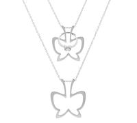 Hobbspring 1Pc Ring Holder Necklaces 40.3cm Butterfly Outline Ring Keeper Necklace Stainless Steel Wedding Engagement Saver Necklace for Wife Fiancee Nurse Ladies Gift