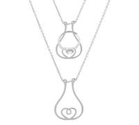 Hobbspring 1Pc Ring Holder Necklaces 40.3cm Heart Ring Keeper Necklace Stainless Steel Wedding Engagement Saver Pendant Necklace Jewelry for Wife Fiancee Nurse Ladies Gift