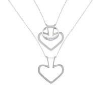Hobbspring 1Pc Ring Holder Necklaces 40.3cm Stainless Steel Heart Ring Keeper Necklaces Wedding Engagement Saver Pendant Personalized Pendant Necklace for Women Ladies Wife