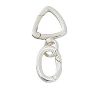 Hobbspring 1Pc Sterling Silver Triangle Swivel Clasps with Spring Gate Ring Closures Lobster Clasp Connector Round Clips Hooks Extenders for Women Necklace Bracelet Jewelry Making DIY Crafts