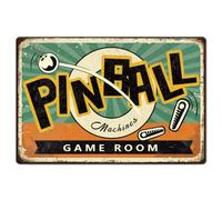 Hobbspring 1pc Vintage Metal Tin Sign 20x30cm Retro Iron Pinball Sign Rust Look Pinball Game Room Tin Poster for Home Games Room Men Cave Cafes Bars Pubs Shop Wall Decorative