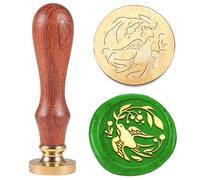 Hobbspring 1pc Vintage Wax Seal Stamp Swallow Sealing Wax Stamp 25mm Removable Brass Stamp Head with Wooden Handle for Envelopes Invitations Wedding Embellishment Bottle Decoration