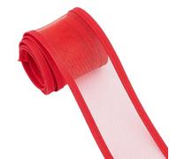 Hobbspring 2.19 Yards Polyester Mesh Ribbon Red Decorative Mesh Ribbbon Rolls Veil Neting Fabrics Mesh Wreath Supplies Tulle Fabric Rolls for DIY Crafts Decoration Box Packaging