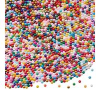 Hobbspring 200g No Hole Glass Seed Beads 1.8mm Solid Color Lacquered Seed Beads Non Edible Faux Rainbow Glass Nonpareil Bead for Resin Crafts DIY 3D Nail Arts Shaker Decor