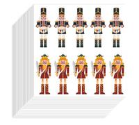 Hobbspring 200Pcs Christmas Nutcracker Stickers 20 Sheets of Merry King Soldier Tree Decals for Students Adults School Rewards Festival Gifts Party Favors Self-Adhesive Paper Stickers
