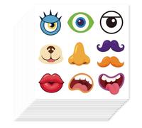 Hobbspring 200Pcs Make a Face Stickers Cartoon Eye Nose Mouth Beard Stickers for Crafts, Classroom Activities, DIY Art Projects, Educational Goods and Creative Playtime Fun