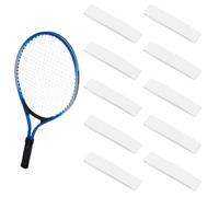 Hobbspring 20Pcs Badminton Racket Head Protector Sticker Tennis Racket Head Protectors White PU Racket Frame Sticker Racquet Guard Tape for Badminton Tennis Outdoor Sports Accessories