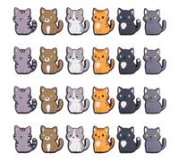 Hobbspring 24 Mixed Color Plastic Cat Craft Beads with 3mm Hole for DIY Jewelry Making