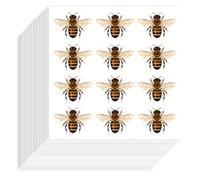 Hobbspring 240Pcs Bee Stickers 90x90mm Self-Adhesive Paper Decorative Stickers Waterproof Bumble Bee Planner Decals for Scrapbook Calendar Journals Crafting Party Bag Decor