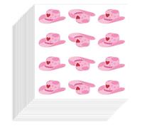 Hobbspring 240Pcs Pink Hat Stickers 2.65x1.49cm Self-Adhesive Paper Decorative Stickers Waterproof Cowgirl Hat Planner Decals for Scrapbook Calendar Journals Crafting Bag Decor