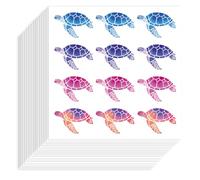 Hobbspring 240Pcs Turtle Stickers Self-Adhesive Paper Decorative Stickers Waterproof Summer Sea Turtle Planner Decals for Party Gift Calendar Journals Crafting Decor