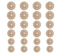 Hobbspring 24Pcs Pearl Rhinestone Buttons 3 Styles Alloy Embellishment Buttons with Artificial Pearls Golden Flat Back Flower Crystal Button for Coat Suits Sweaters Crafting