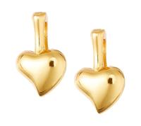 Hobbspring 2pcs 925 Sterling Silver Heart Charm Small Puffed Heart Charm Real 18K Gold Plated Polished Tiny Love Charm for Jewelry Necklace Bracelets Earrings Making DIY Crafts