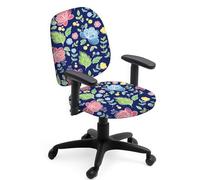 Hobbspring 2pcs Computer Office Chair Covers Flower and Leaves Rotating Chair Slipcovers Stretchable Washable Anti-Dust Chairs Protective Slipcover for Universal Desk Rotating Chair Computer Chairs