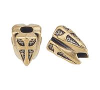 Hobbspring 2Pcs Knife Lanyard Beads Antique Bronze Shield with Cross Paracord Beads Retro Brass Three Sides Shield Large Hole Beads for EDC Pendant Bracelet Zipper Pull Jewelry Making
