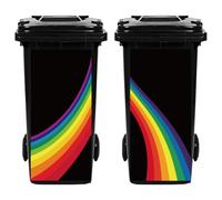 Hobbspring 2Pcs Trash Can Stickers Rainbow Garbage Can Decals Wheelie Bin Sticker Waterproof PVC Dustbin Art Decor Stickers for Outdoor Curbside Garbage Bins 82 * 38cm/32 * 15in