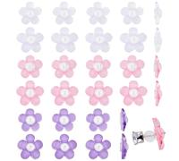 Hobbspring 30Pcs 6 Styles Ear Lobe Support Backstoppers Colorful Silicone Acrylic Earring Backs Mixed Color Flower Design Ear Nuts Hypoallergenic Earring Backs for Droopy Ears