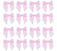 Hobbspring 30Pcs Twist Tie Bows Pink Satin Ribbon Bows Pre-Tied Gift Bows Premade Bows for Treat Bags Bows for Tying Up Packages Gift Wrapping