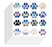 Hobbspring 320pcs Paw Print Stickers 9x9cm Self-Adhesive Paper Decorative Stickers Waterproof Decorative Decals for Scrapbook Calendar Journals Crafting Party Gift Bag Decor