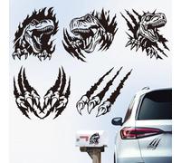 Hobbspring 3D Dinosaur Claw Car Decals 5Pcs T-Rex Scratch Automotive Stickers Realistic Black Vinyl Stickers for Car Window SUV Truck Laptop Helmet Waterproof