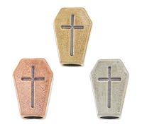 Hobbspring 3Pcs Paracord Beads 6mm Large Hole Brass Cross Beads 3 Colors Knife Lanyard Beads Parachute Cord Beads Metal European Beads for Knives Pendant Flashlight Bracelet