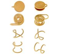 Hobbspring 4 Pairs Pressure Earrings for Keloids Stainless Steel Non-Pierced Earrings Golden Adjustable Clip Earring Cuff Earring Spiral Compression Earring for Women Men Ladies