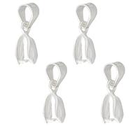 Hobbspring 4Pcs 925 Sterling Silver Ice Pick Pinch Bails Connector Pinch Clip Pendant Clasp Bail Necklace Bracelet Dangle Charm Holder for DIY Craft Jewelry Making Supplies