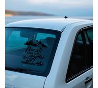 Hobbspring 5 Styles Funny Text Car Sticker 15.5x14.8cm Sunset Mountain Camping Vinyl Decal Not All Who Wander are Lost But I Probably Am Plastic Decoration Decals for Cars Laptop