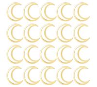 Hobbspring 50Pcs 24K Gold Plated Moon Linking Rings Crescent Pendants Hollow Frames Luna Hoop Connector Charms Moon Jewelry Open Bezel Frame Links For Decorations Craft Kits Making DIY