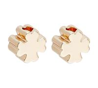 Hobbspring 50pcs Clover Spacer Beads Real 18k Gold Plated Good Lucky Bead Smooth Surface 4 Leaf Loose Beads for Bracelets Necklaces Earrings Crafts in St Patrick's Day
