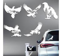 Hobbspring 5Pcs Eagle Car Stickers Hawk Mountains Scene Vinyl Car Decals Animal Mountains Plastic Vehicle Decoration Decal for Truck Walls Laptop Auto Window and Body Cling