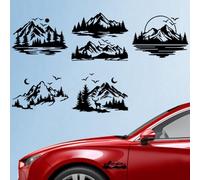 Hobbspring 5Pcs Mountains Car Stickers 14.8x15.5cm Forests Tree Vinyl Car Decals Mountain Scene Graphic Plastic Vehicle Decoration Decals for Auto Window and Body Cling